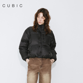 CUBIC圣诞布丁 简约立领防风通勤短款 鸭绒面包羽绒服保暖外套