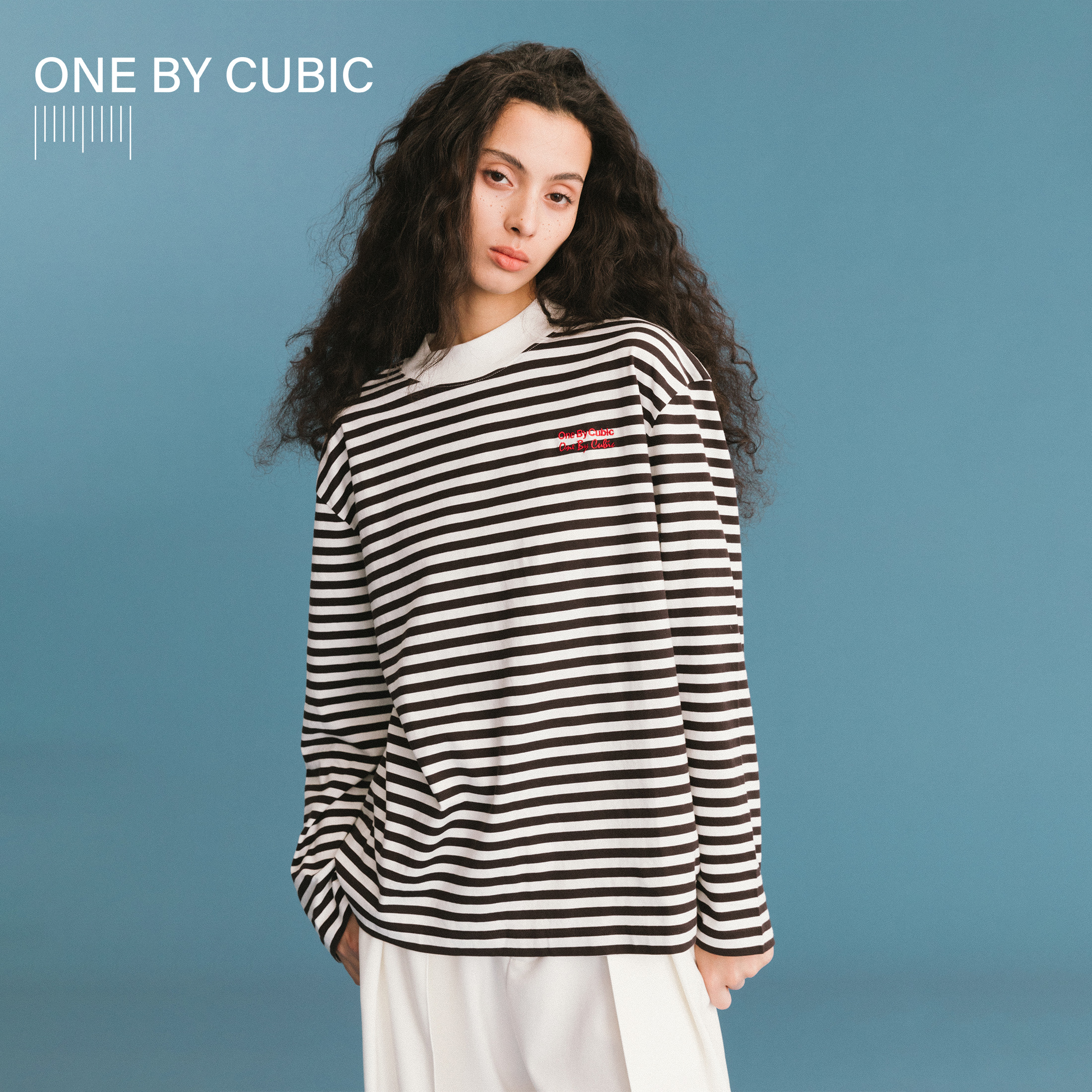 ONEBYCUBIC全棉撞色条纹T恤