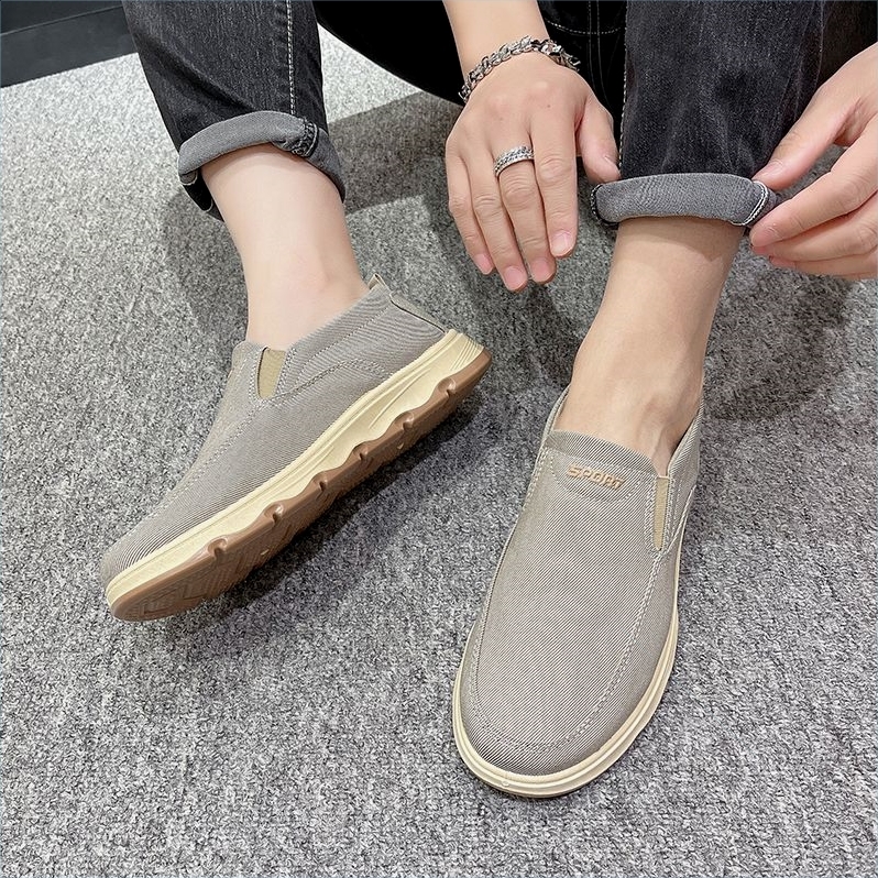 回力新款一脚蹬男鞋秋季透气爸爸鞋休闲懒人老北京布鞋帆布鞋男款