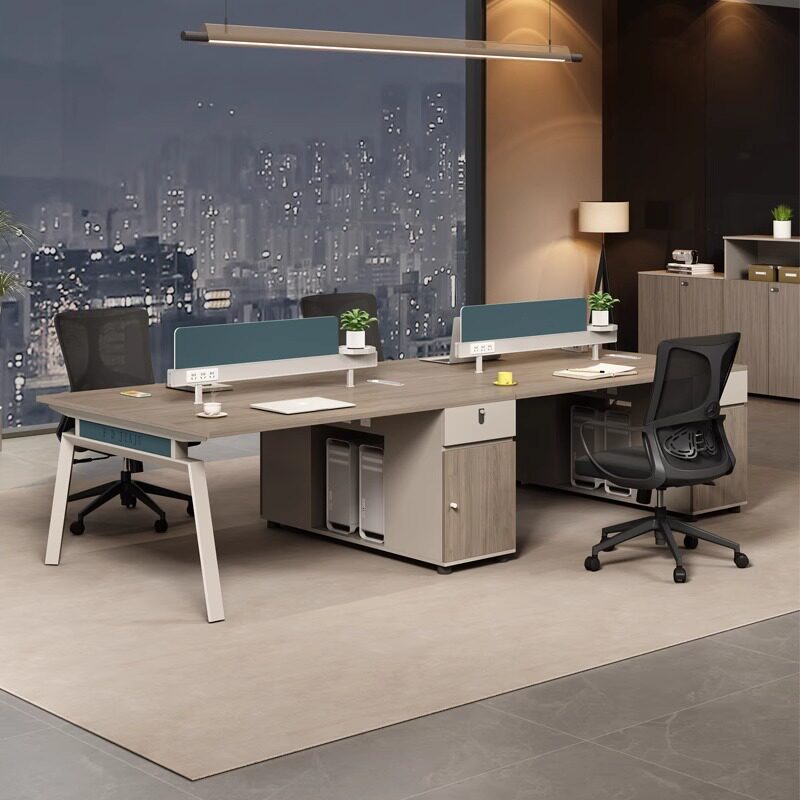 职员办公桌椅组合简约现代员工卡座四人位办公桌6人工位电脑桌椅