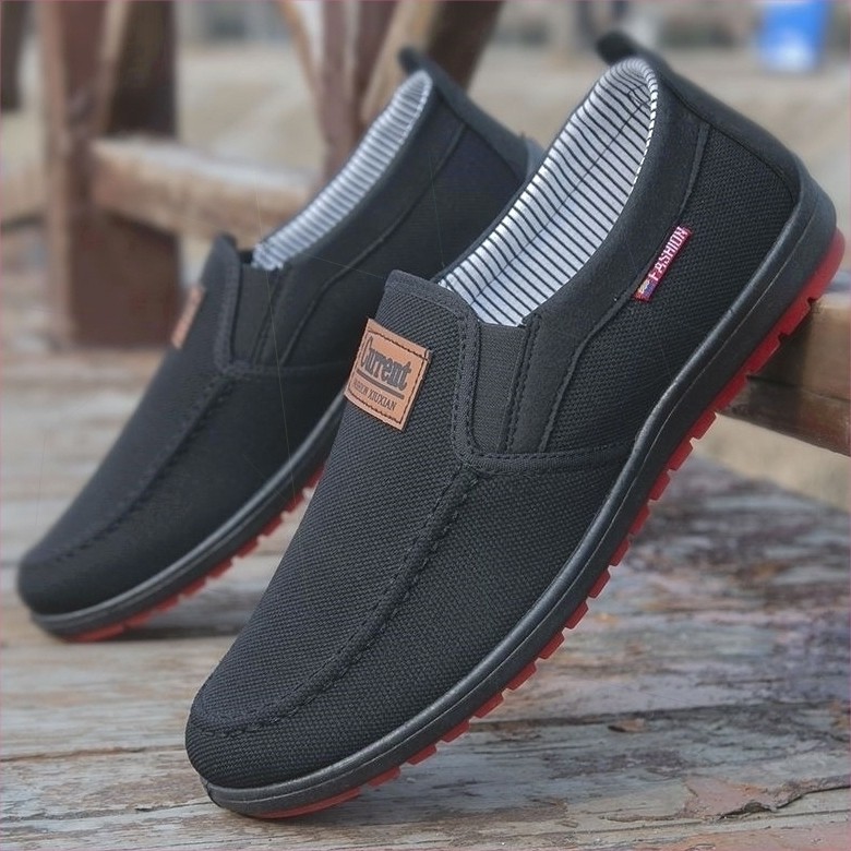 回力帆布鞋男款春夏一脚蹬软底男士鞋子加厚鞋底男鞋老北京布鞋