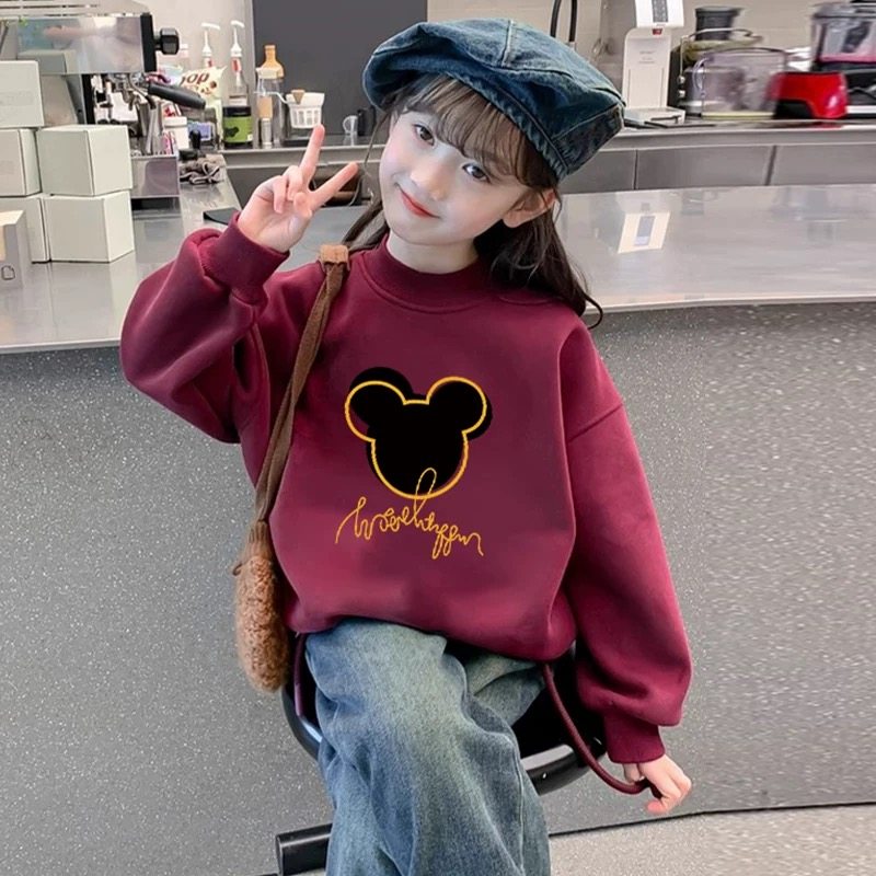 全棉女童卫衣春季2026新款春装童装薄款外套小女孩圆领儿童上衣图片