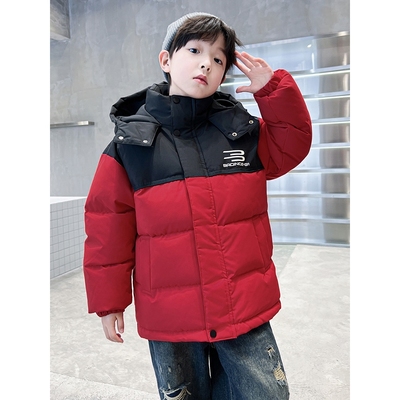全棉男童冬季棉服2025新款中大男孩加厚外套帅气儿童冬装炸街羽绒