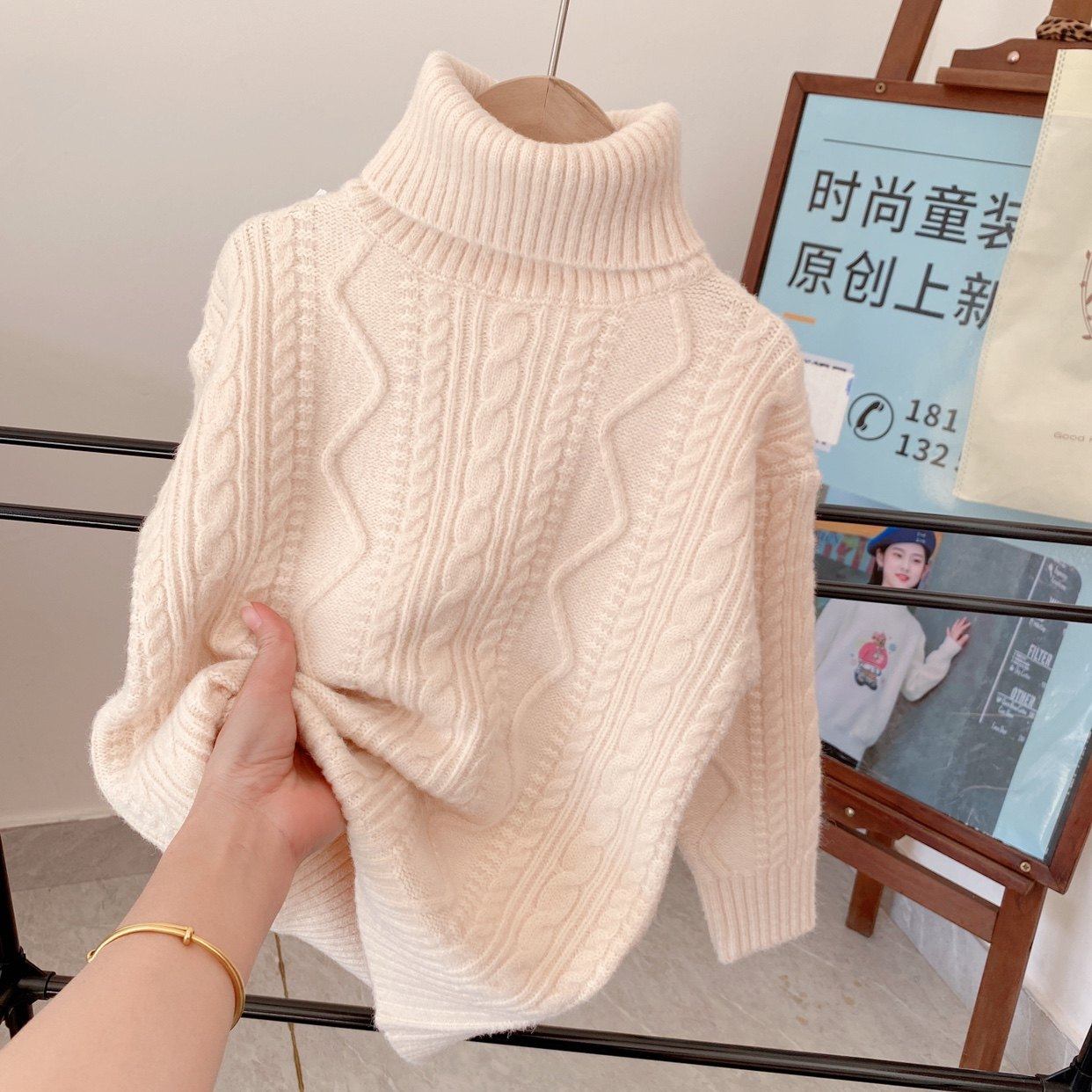 全棉男童毛衣两翻领2025新款秋冬装儿童针织衫女孩高领内搭大童打,童装/婴儿装/亲子装,毛衣/针织衫,淘宝优惠券,粉丝福利购,淘宝优惠卷