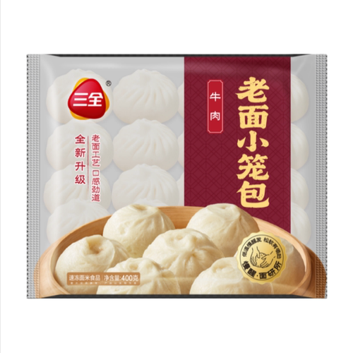 三全小笼包酱肉/牛肉味老面小笼包400g 冷冻方便速食早餐