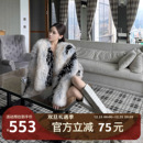 拼色皮草毛毛上衣优雅气质毛短外套 MIMIWU 现货秒发