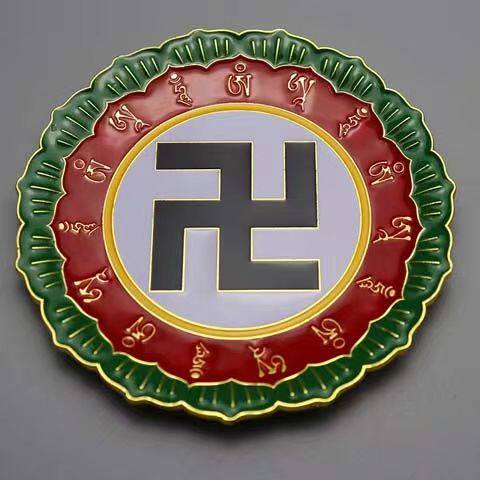 莲花万字福潘氏莲花太极盘黑白太极黄白太极莲花摆件黄万莲花通关