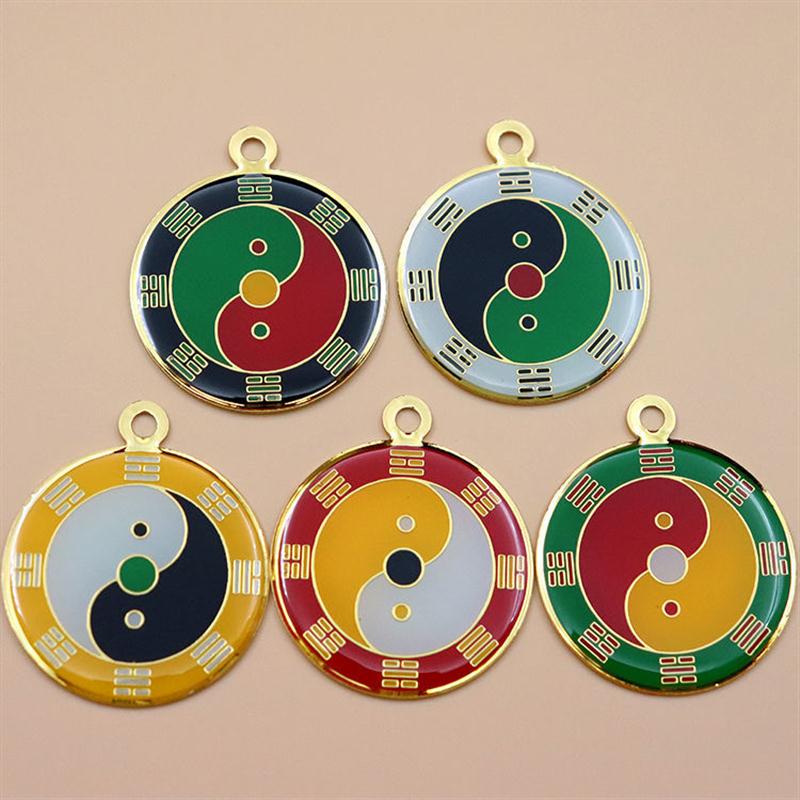 万字符万吊坠单面黄铜3公分后天万字太极八卦吊坠钥匙扣挂件项链