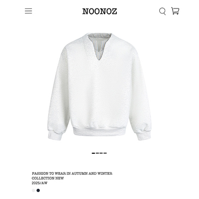 美式条纹假两件V领卫衣