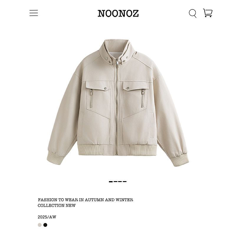 美式多口袋立领工装夹克