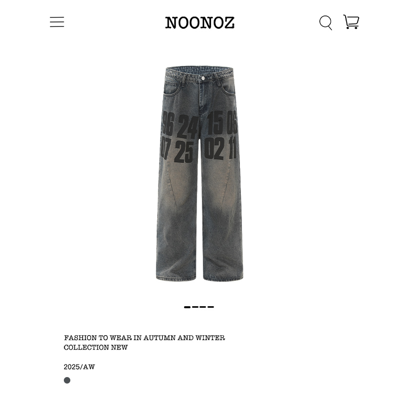 美式高街废土风数字印花牛仔裤