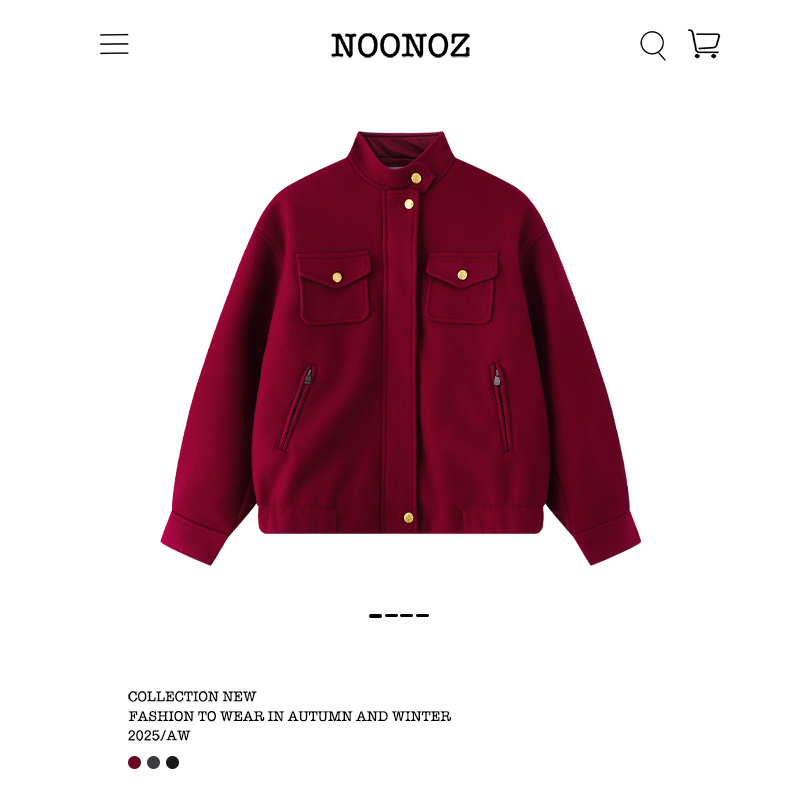 美式中性风多口袋毛呢外套