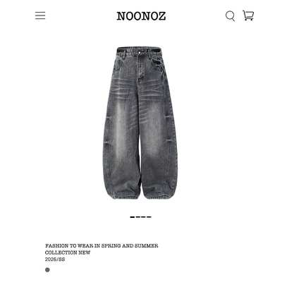 美式复古水洗弯刀牛仔裤男