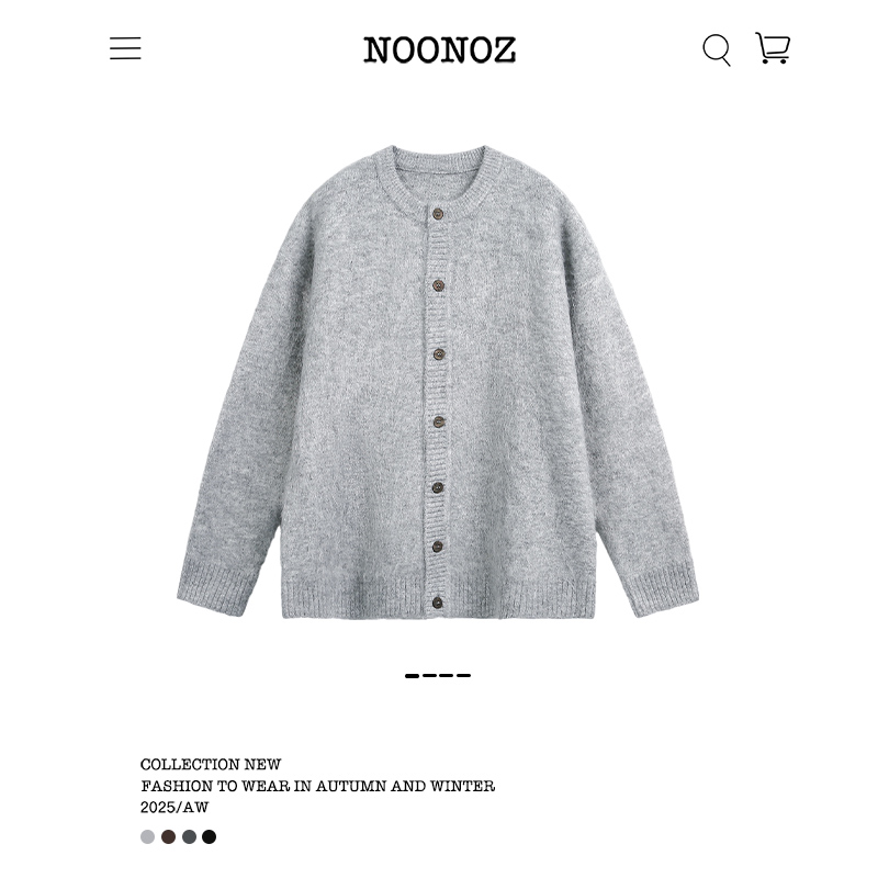 NOONOZ开衫款聚酯纤维圆领