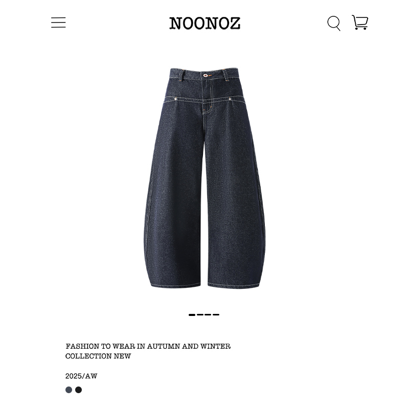 美式廓形弯刀牛仔裤男新款潮牌