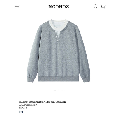 假两件美式重磅亨利领卫衣