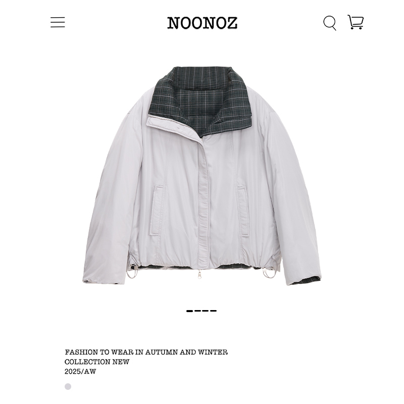 格纹拼接90白鸭绒羽绒服