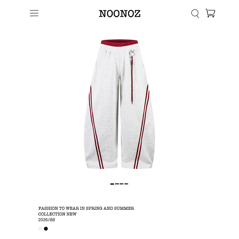 NOONOZ美式挂绳弯刀卫裤男潮牌条纹拼接爵士舞Baggy裤子阔腿长裤,男装,休闲裤,淘宝优惠券,粉丝福利购,淘宝优惠卷