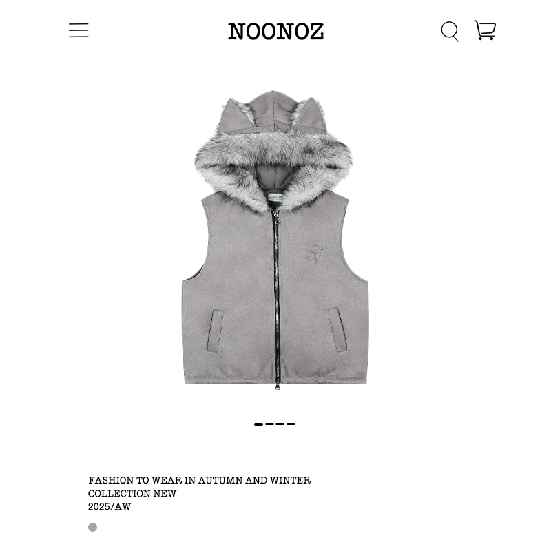 毛绒猫耳朵连帽马甲棉衣