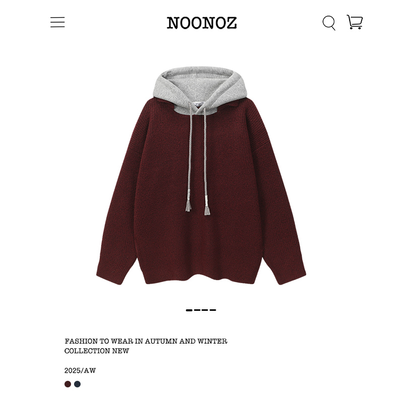 假两件拼接连帽毛衣男中性风穿搭