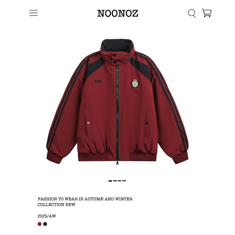 美式撞色徽章解构运动风棉衣