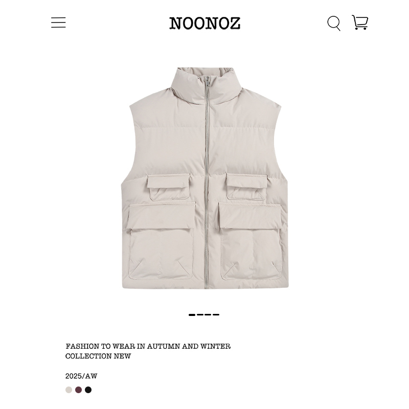 秋冬立领多口袋工装马甲男