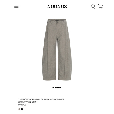 复古立体衔缝捏褶弯刀西裤