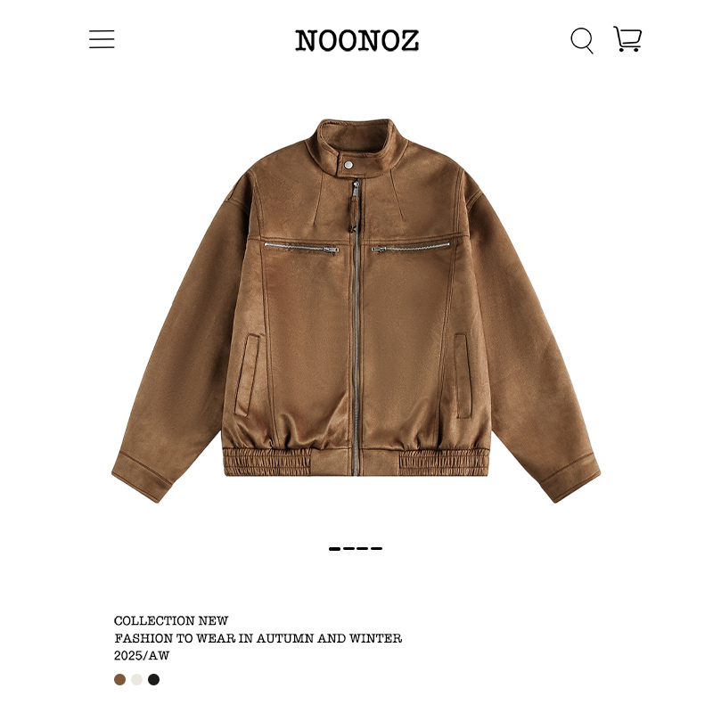 美拉德机车风立领夹克