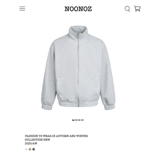 NOONOZ美式 卫衣男潮牌重磅纯色Boxy高级感外套 解构通勤中性风开衫