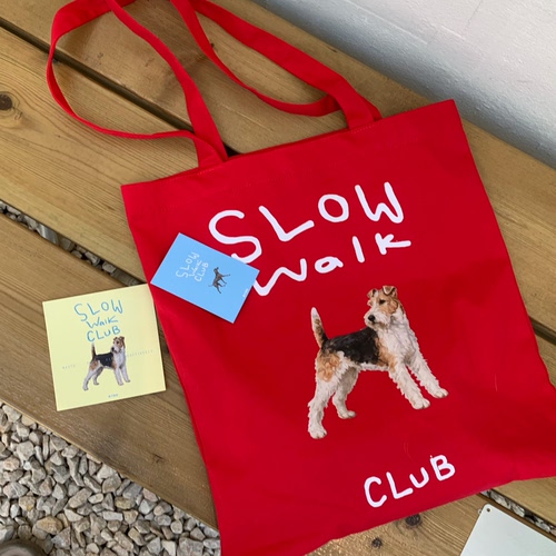 量子猜想原创SlowWalkClub小狗大容量字母百搭ins单肩帆布托特包