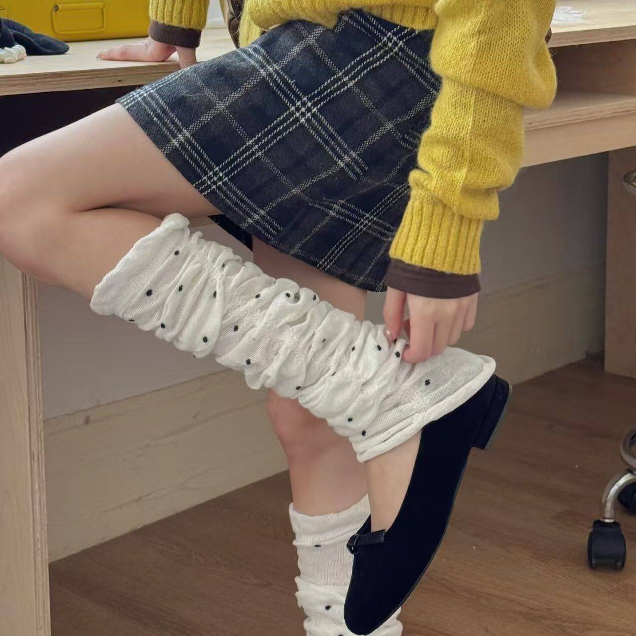 甜美少女感~ 波点堆堆袜套女泡泡口腿套防滑无骨洛丽塔jk小腿袜,女士内衣/男士内衣/家居服,中筒袜,淘宝优惠券,粉丝福利购,淘宝优惠卷