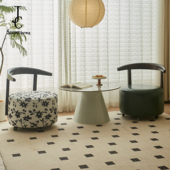 实木旋转凳子家用客厅沙发凳万向轮小凳子带靠背小椅子轻奢高级感