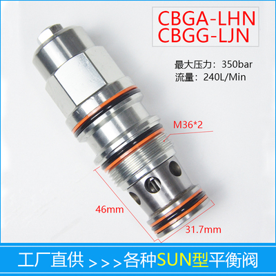 SUN型抗衡阀螺纹插装平衡阀CBGA-LHN CBGG-LJN 240L