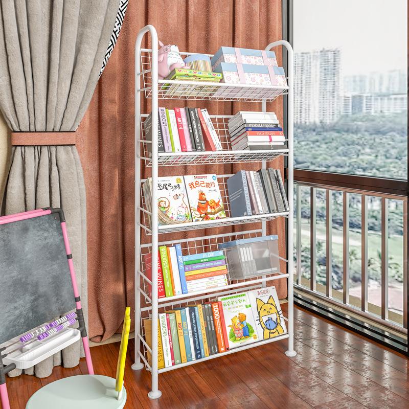 儿童书架落地简易收纳架家用可移动置物架宝宝绘本架幼儿园小书架