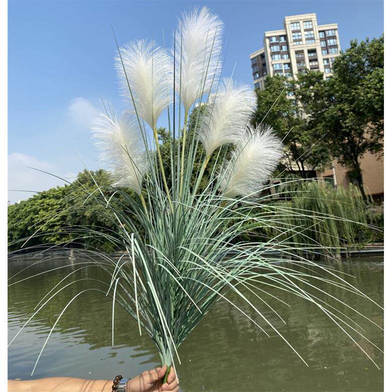北欧仿真加密5头大芦苇婚庆洋葱草把束仿真植物 现货