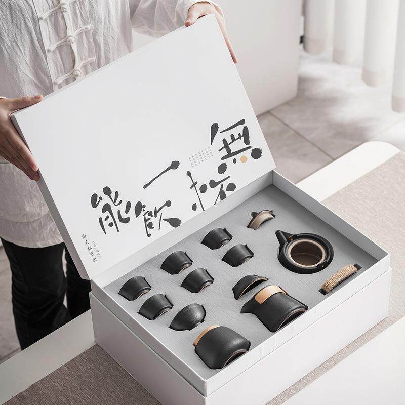 粗陶家用简约日式客厅功夫茶具套装陶瓷茶壶茶杯茶漏茶盘泡茶小套