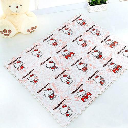 明德覆膜粉蓝猫卡通儿童爬行垫猫泡沫拼图地垫整包