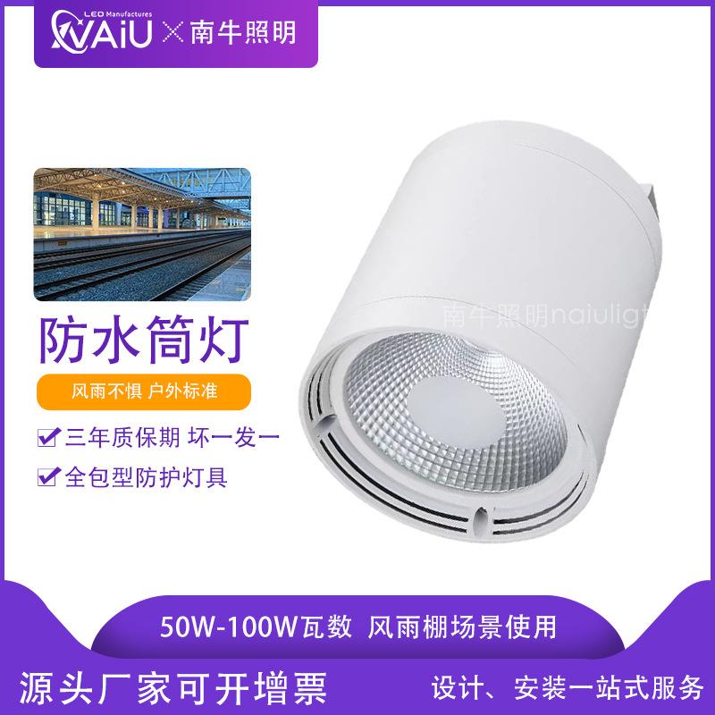 民航机场灯具led50w80w100w ip65户外防水防潮明装筒灯 货运雨棚