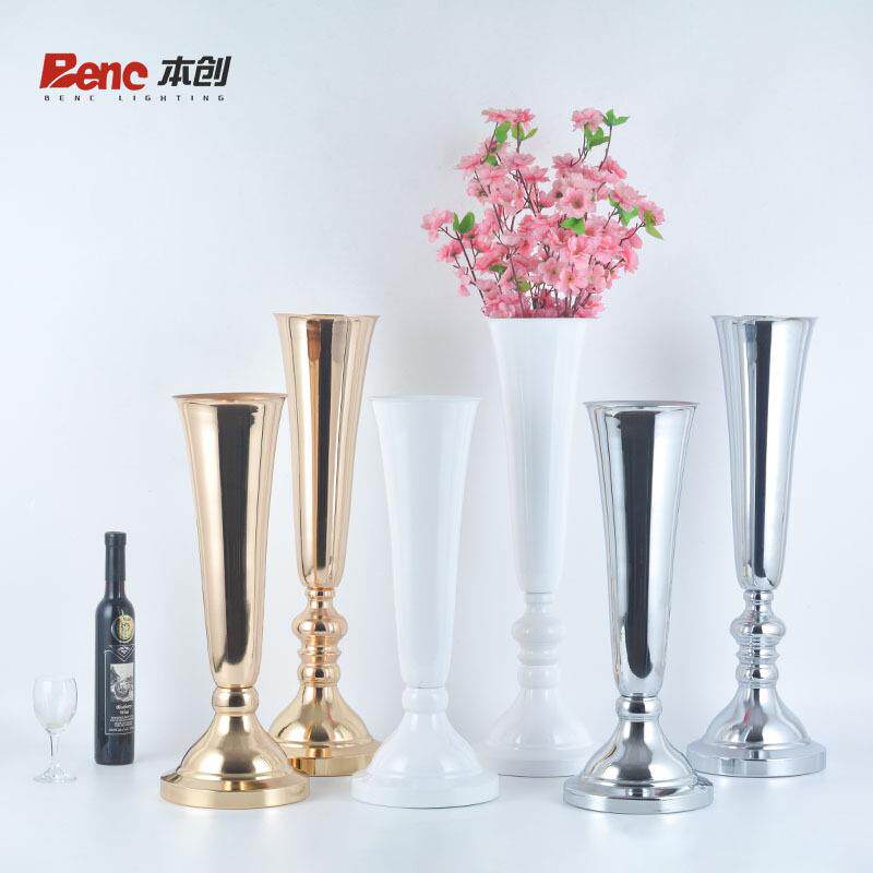 婚庆道具铁艺路引电镀金色花器婚礼花架餐桌干花插花花瓶装饰摆件
