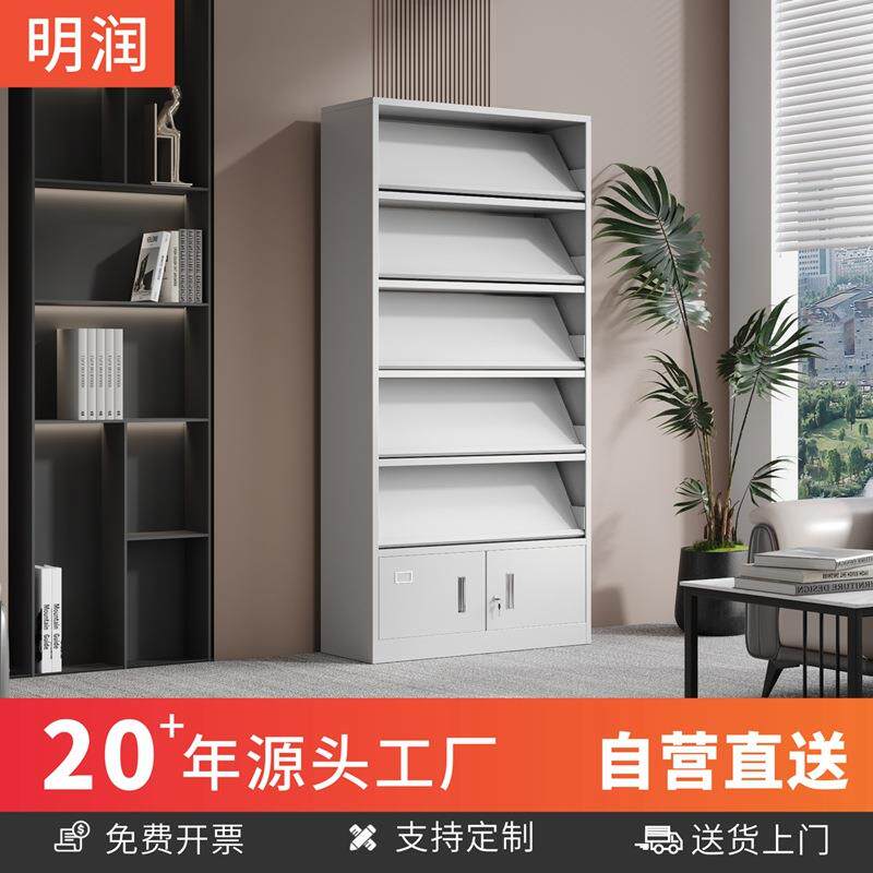 钢制档案期刊架图书馆铁皮报刊报纸柜杂志架多层图书展示柜包邮