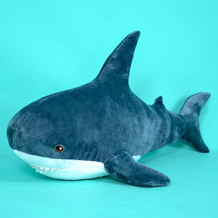 鲨鱼抱枕毛绒玩具大白鲨公仔虎鲨长条玩偶靠垫陪睡夹腿安抚送女孩