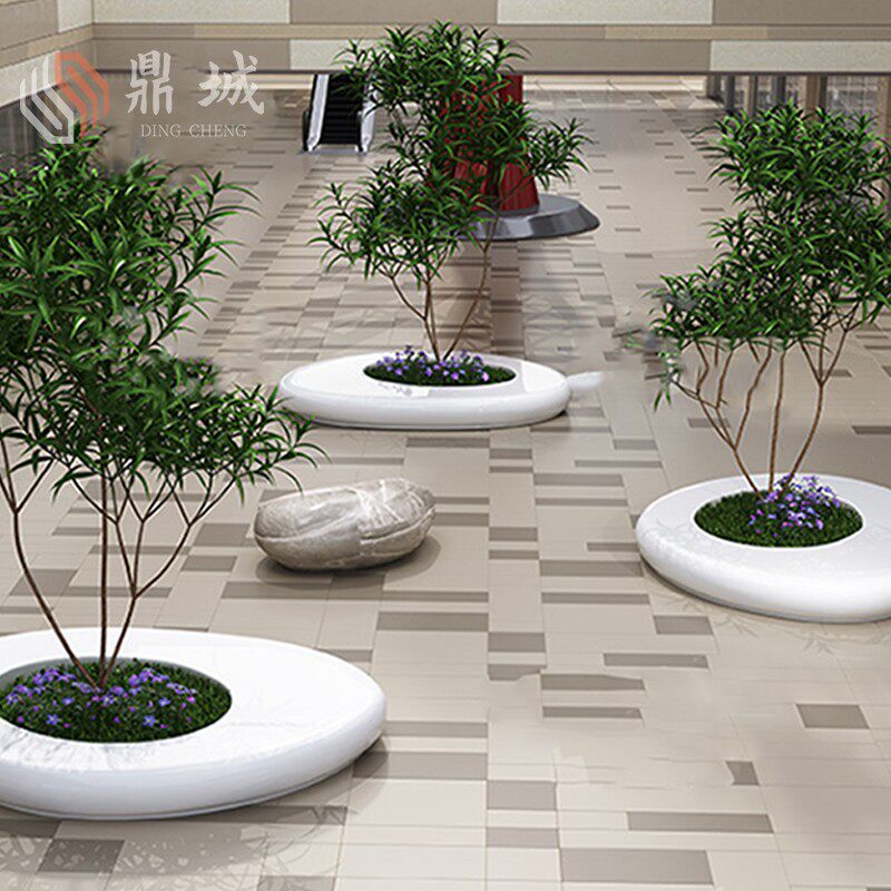 玻璃钢商场休闲座椅GRC树池花坛户外创意公园坐凳商业广场大花盆