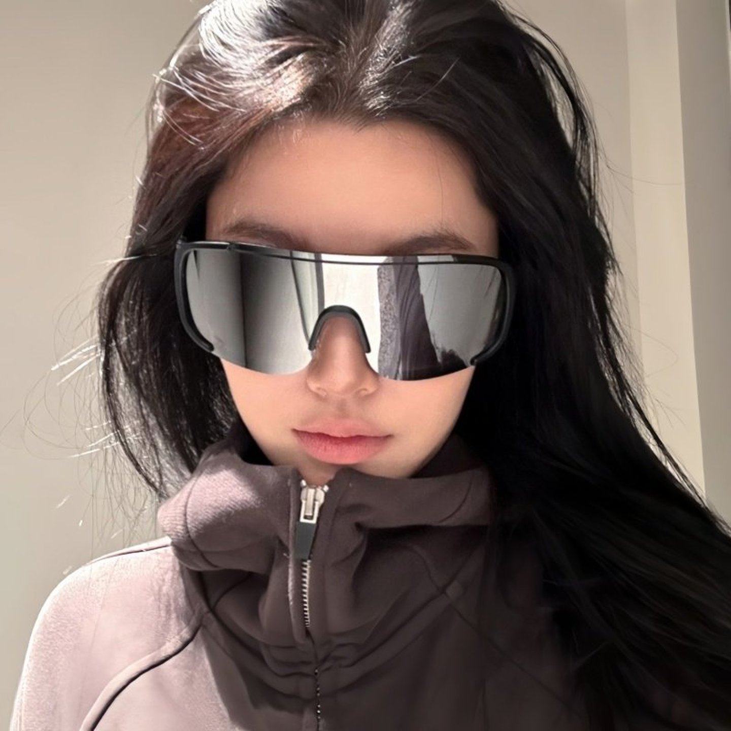 复古超大框户外骑行登山运动滑雪防风护目镜墨镜连体太阳眼镜男女