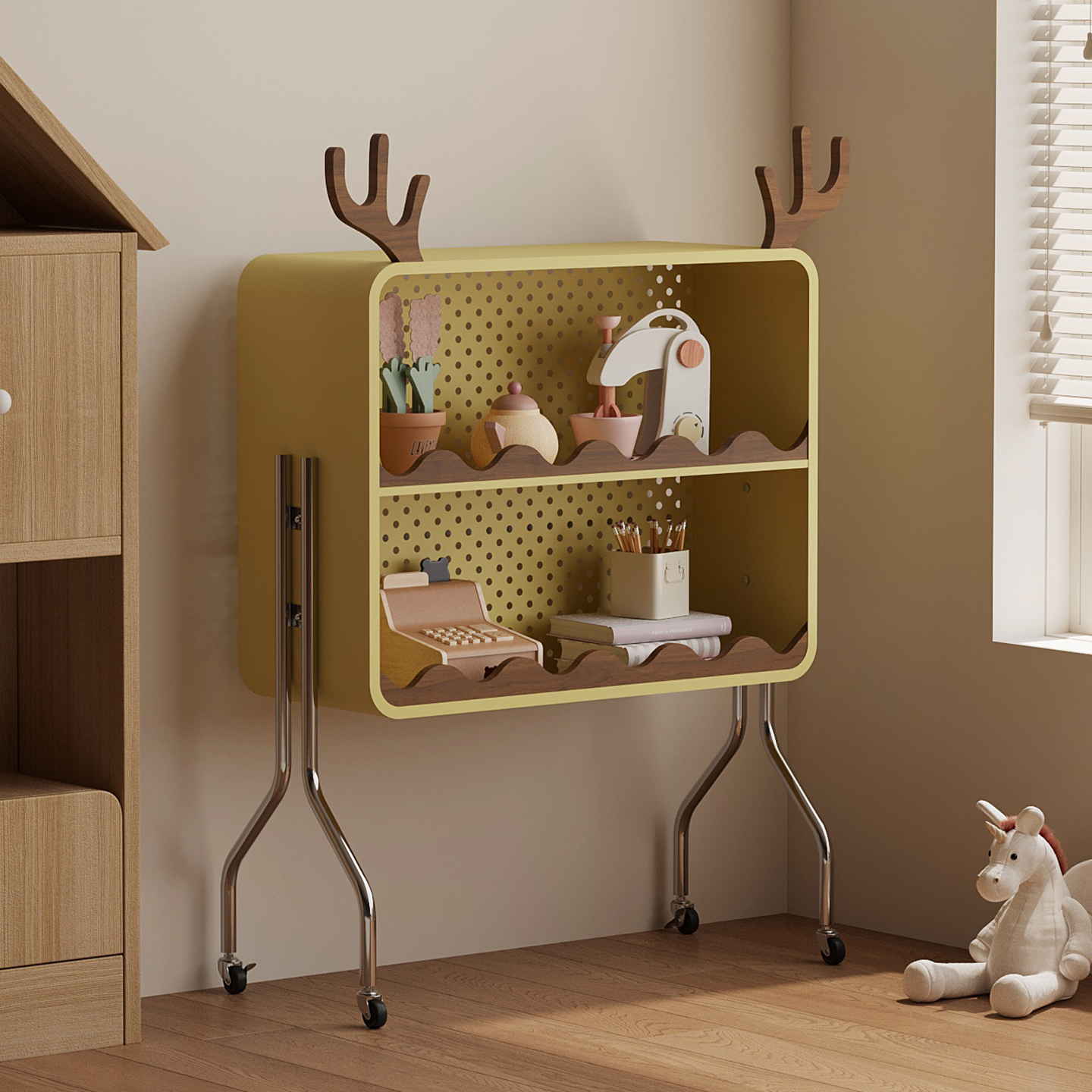 耶特铁艺可移动收纳架落地储物架