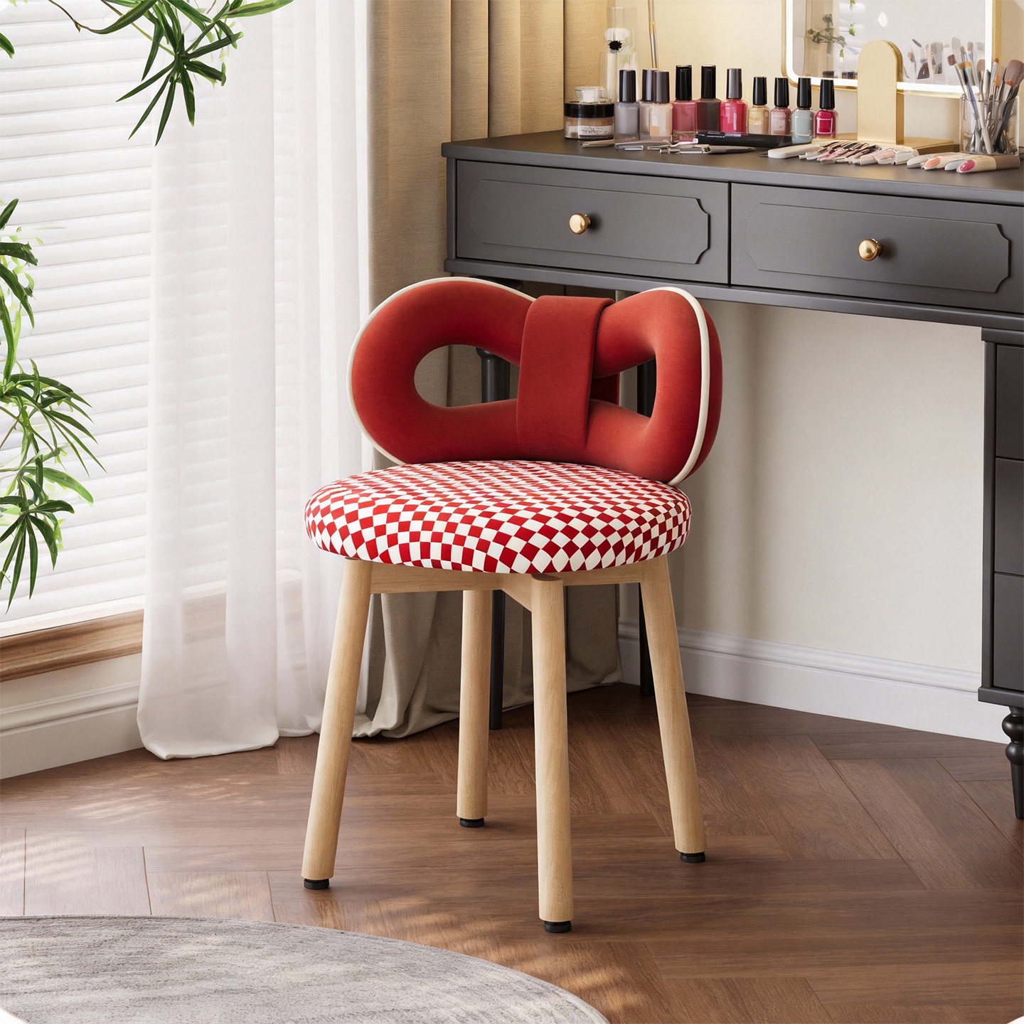 美甲凳子顾客美甲师专用椅子久坐舒适奶油风高端客椅沙发椅等位椅,住宅家具,梳妆凳,淘宝优惠券,粉丝福利购,淘宝优惠卷