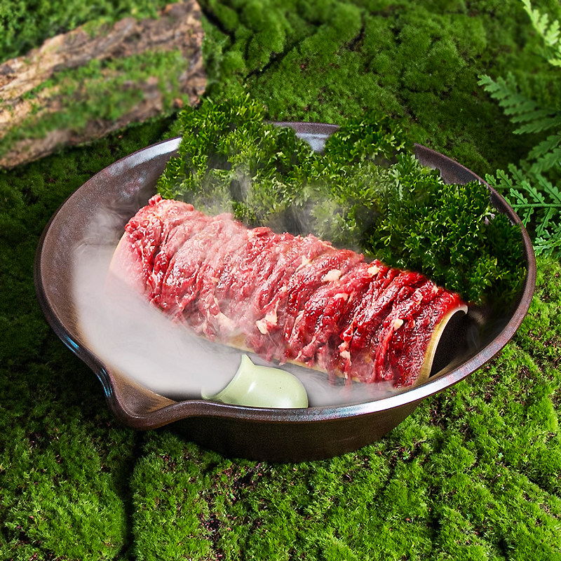 山野火锅餐具山缓缓同款九秒牛肉翘角牛肉喇叭大碗意境干冰牛肉盘