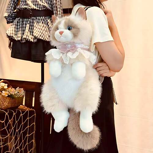仿真布偶猫背包玩偶毛绒玩具猫咪双肩背包公仔布娃娃玩具女生礼物