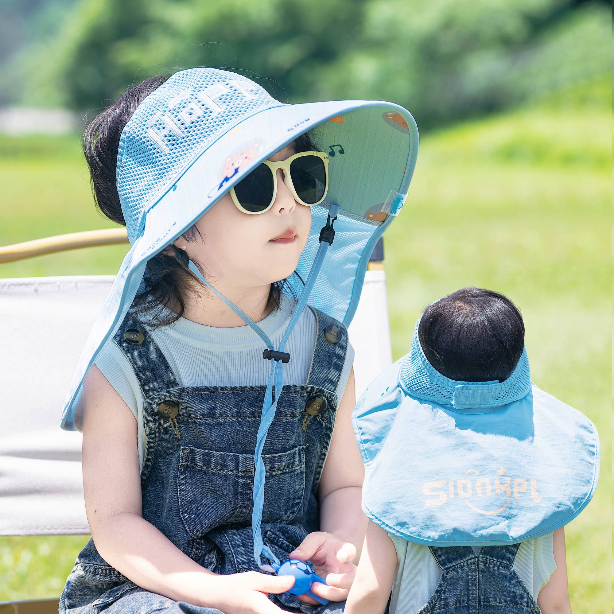 儿童防晒帽男童夏季大帽檐遮阳帽