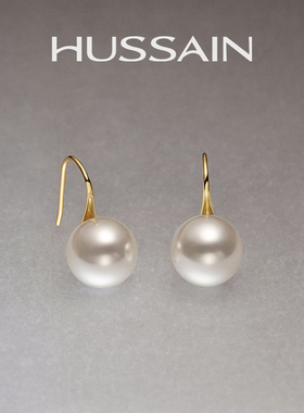 赫生HUSSAIN高跟鞋大珍珠耳钉小灯泡耳环纯银耳坠秋冬高级感耳饰