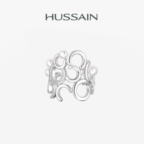 赫生HUSSAIN淡水珍珠开口戒指